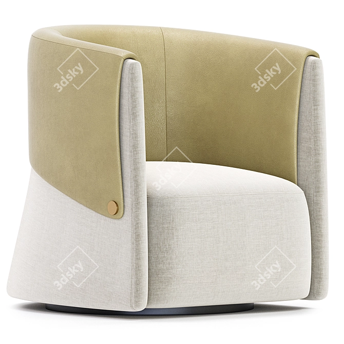 Elegant Manchetta Swivel Armchair 3D model image 1