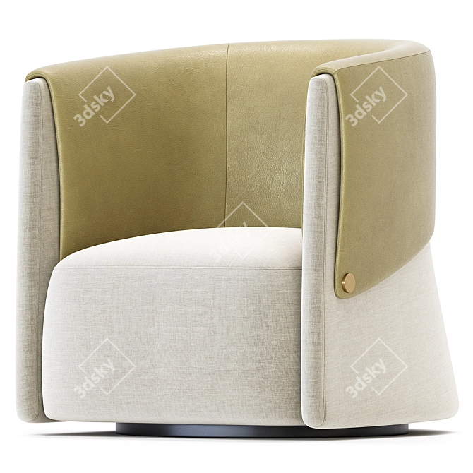 Elegant Manchetta Swivel Armchair 3D model image 2