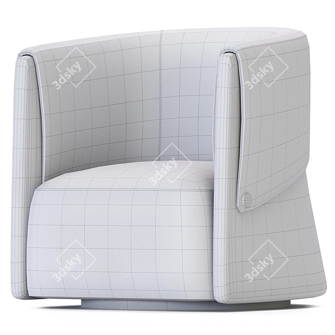 Elegant Manchetta Swivel Armchair 3D model image 3