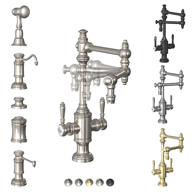 Luxury Towson Kitchen Faucet Set 3D model image 1