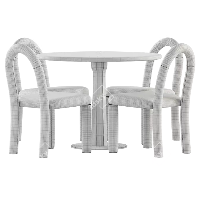 Elegant Dining Set: Temi Chair & Round Table 3D model image 3