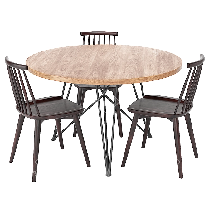 Elegant Windsor Dining Set 3D model image 1