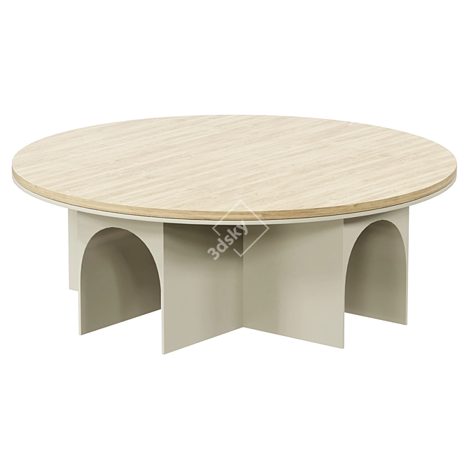 Arcolor Beige Coffee Table Modern 3D model image 1