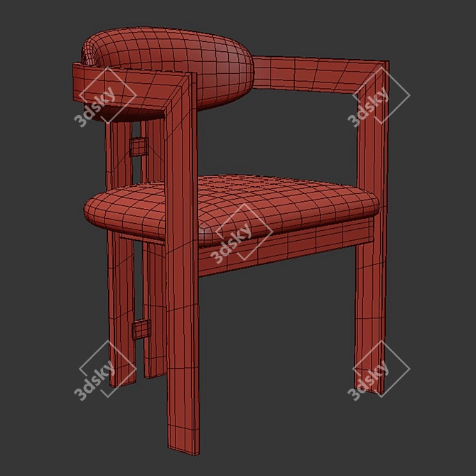 Luxurious Neo Velvet Armchair 3D model image 3