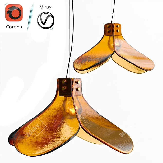 Glass Pendant LED Light: Modern D25 3D model image 1