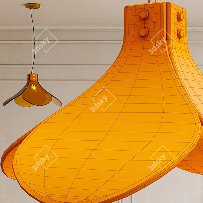 Glass Pendant LED Light: Modern D25 3D model image 4