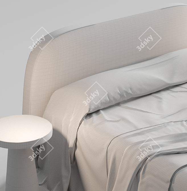 Neutral Linen Bedding Set 3D model image 3