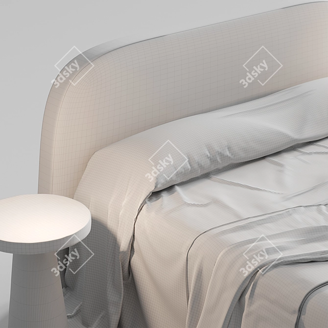 Neutral Linen Bedding Set 3D model image 6