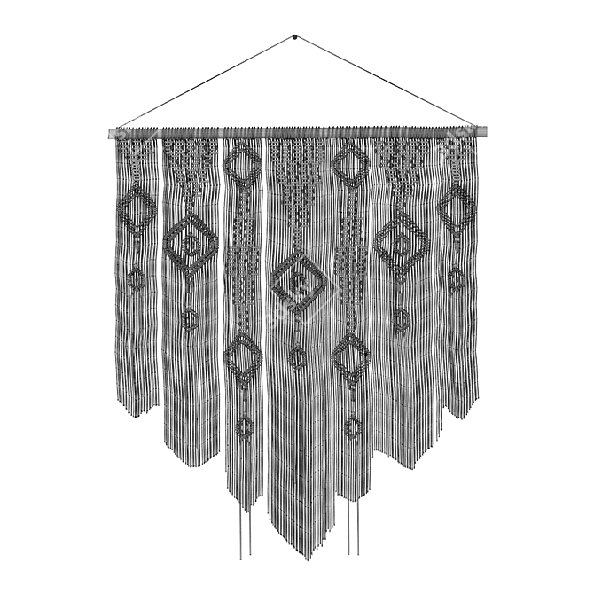 Wall Hanging Macramé Art 3D model image 2