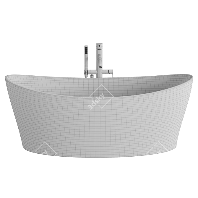 Rivea Maila Freestanding Bath, Easy-Care White 3D model image 4