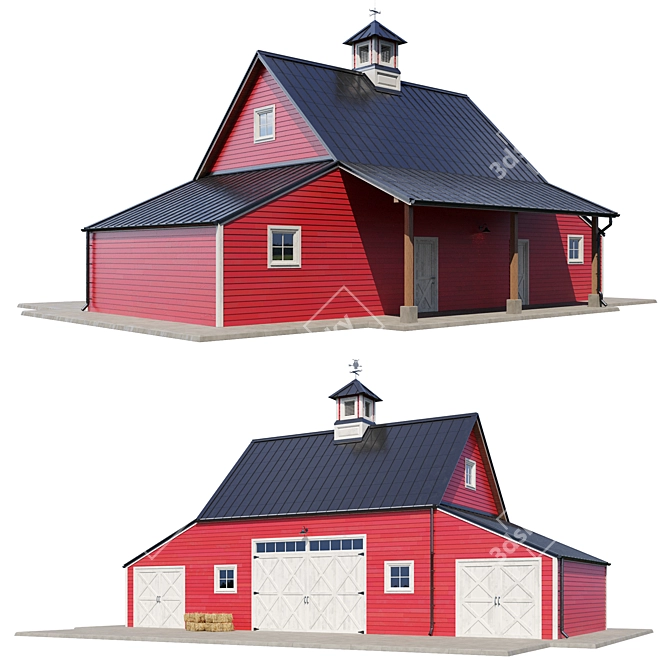 Rustic Barn 3D Model 3D model image 1