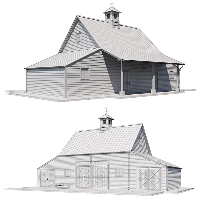 Rustic Barn 3D Model 3D model image 2