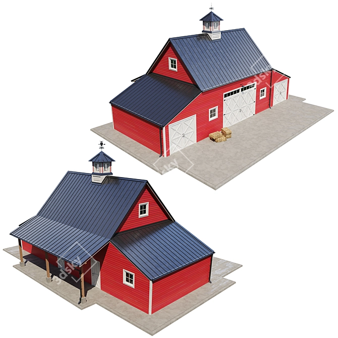 Rustic Barn 3D Model 3D model image 4