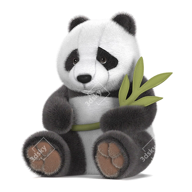 Soft Panda Plush Toy 3D model image 2