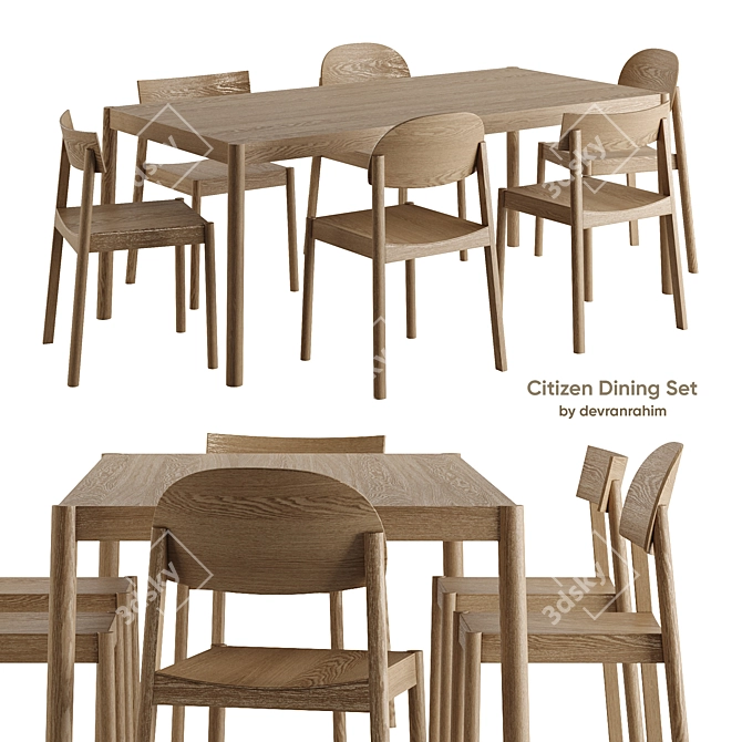 Sleek Citizen Dining Set by EMKO 3D model image 1