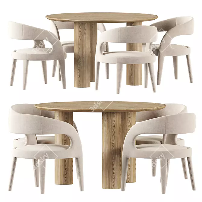 Elegant Dining Set: Mojave Table & Joel Chair 3D model image 1