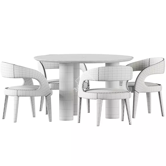 Elegant Dining Set: Mojave Table & Joel Chair 3D model image 2