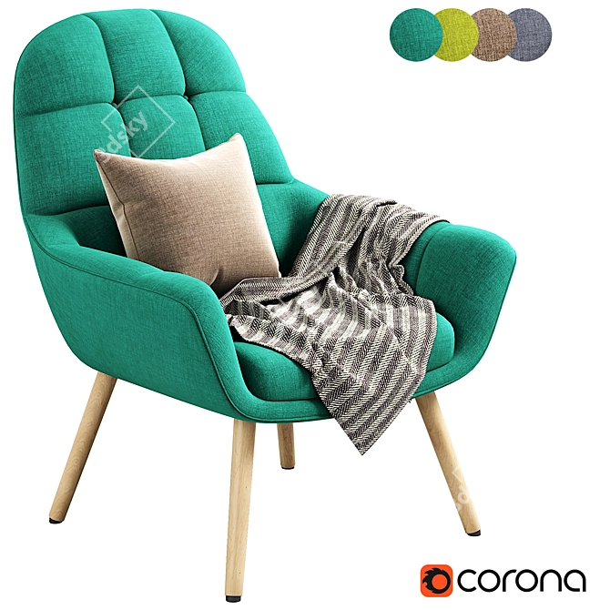 Elegant Mantra Armchair: 3D Download 3D model image 1