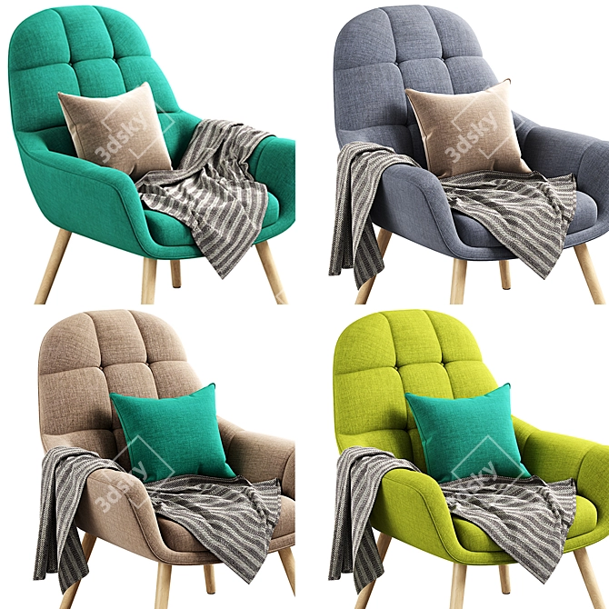 Elegant Mantra Armchair: 3D Download 3D model image 2