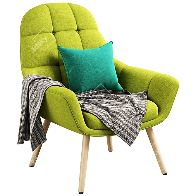 Elegant Mantra Armchair: 3D Download 3D model image 5