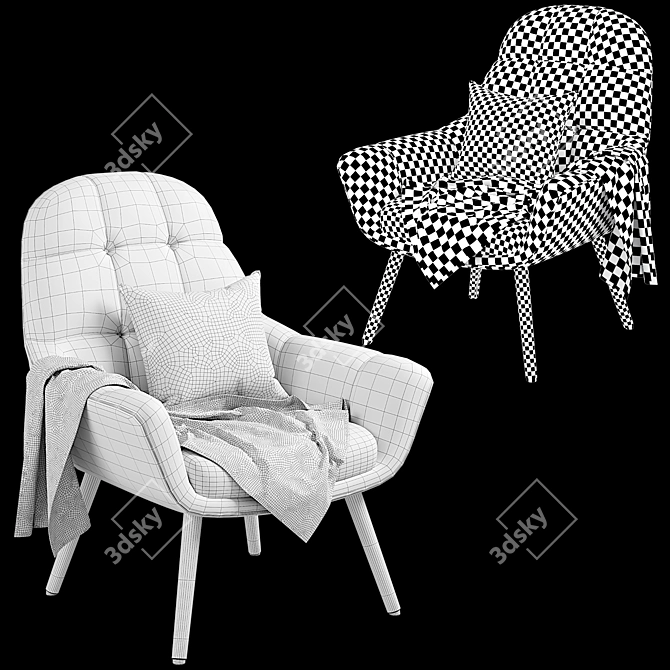 Elegant Mantra Armchair: 3D Download 3D model image 6