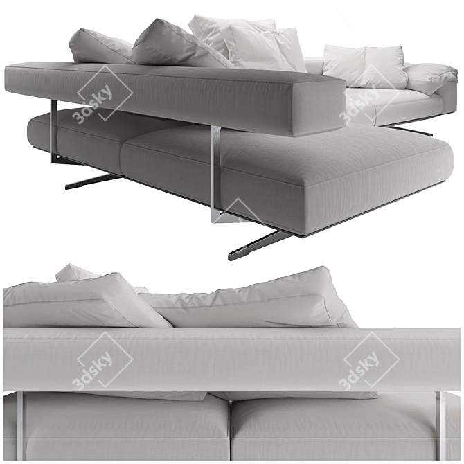 Elegant Flexform Wing Sofa 3D model image 3