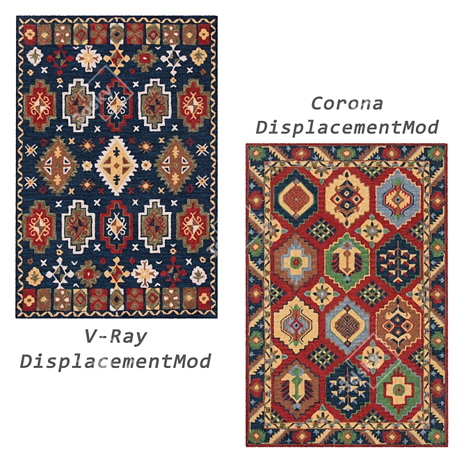 Set of 6 High-Quality Rugs 3D model image 4