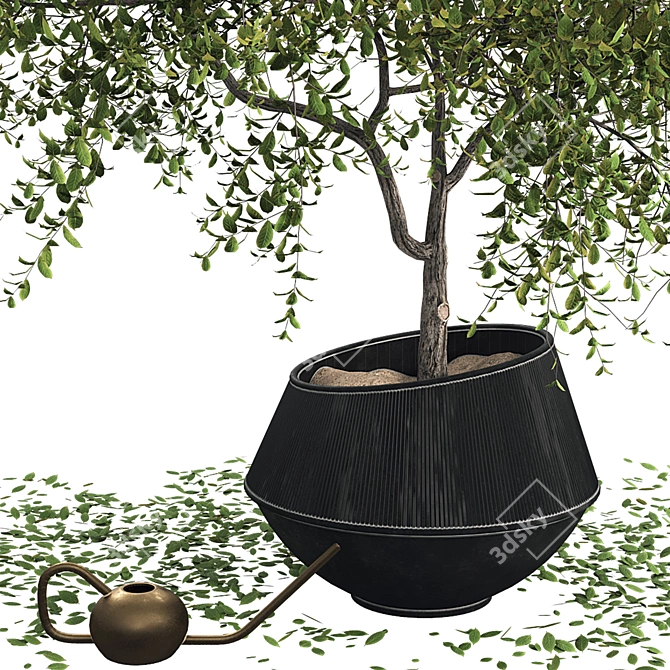 Modern Decorative Tree Set 3 3D model image 4