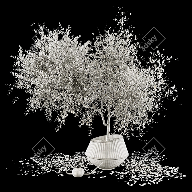 Modern Decorative Tree Set 3 3D model image 15