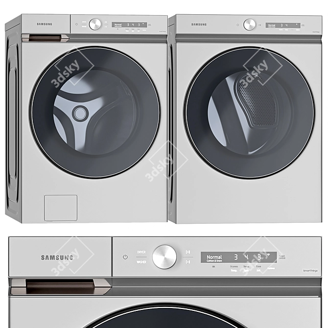 Samsung Washer Dryer Set 3D Model 3D model image 1