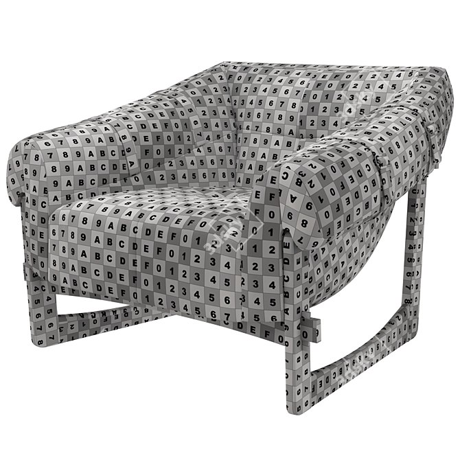 Retro Brazilian Style Armchair 3D model image 6