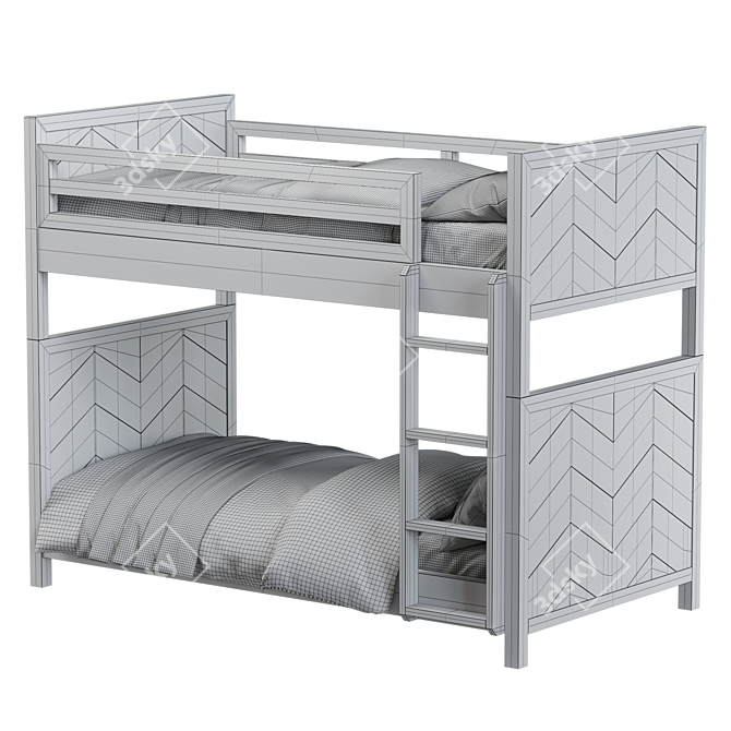 TANNER Low Bunk Bed 3D Model 3D model image 4