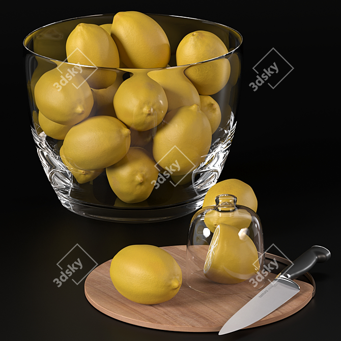 Citrus Kitchen Decor Set 3D model image 1