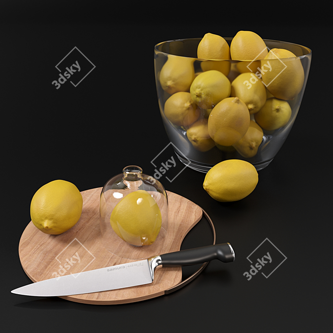 Citrus Kitchen Decor Set 3D model image 10