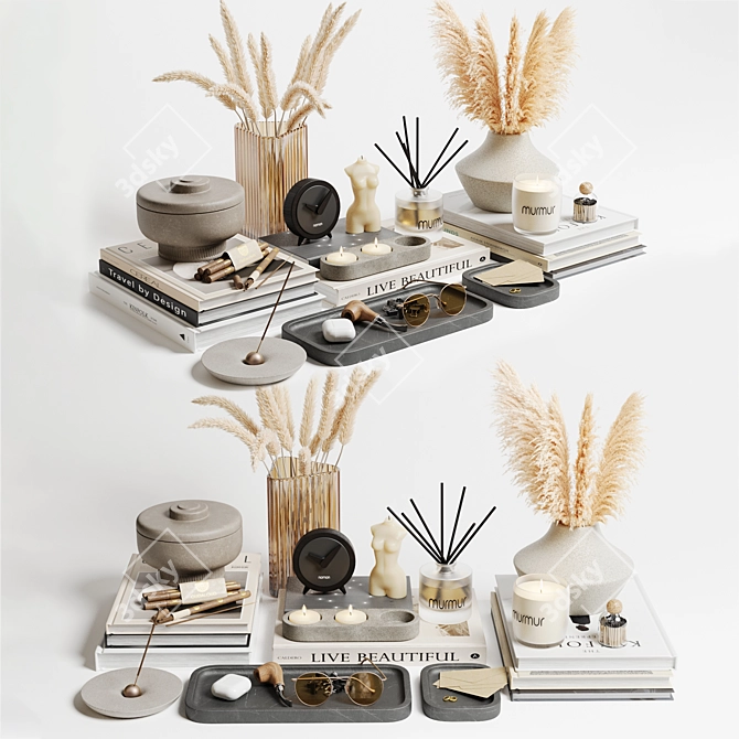 Elegant Decor Set with Render 3D model image 1