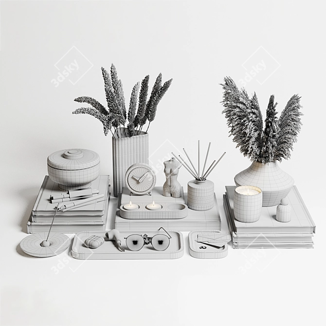 Elegant Decor Set with Render 3D model image 5