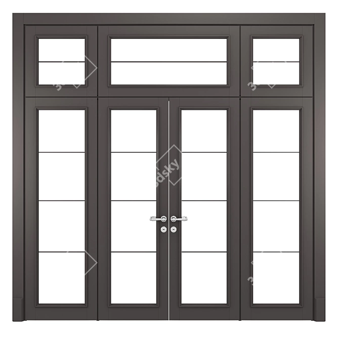 Neoclassic Mals-3 Solid Wood Door 3D model image 1