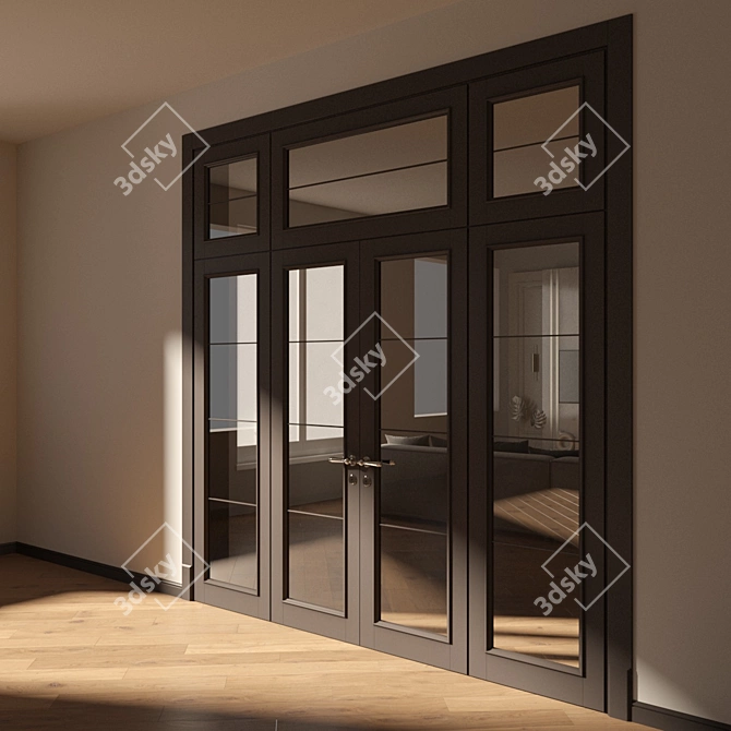 Neoclassic Mals-3 Solid Wood Door 3D model image 6