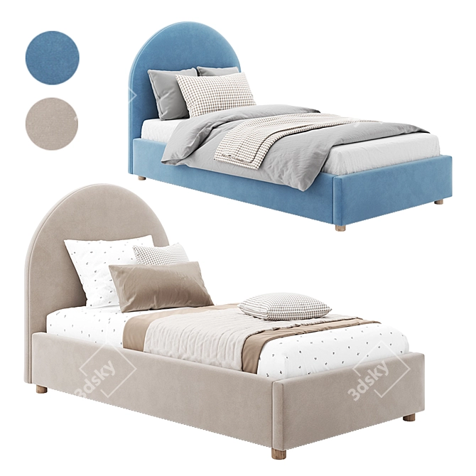 Molly Beds Set: Blue & Beige 3D model image 1