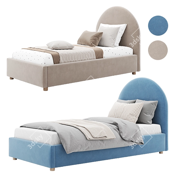 Molly Beds Set: Blue & Beige 3D model image 2