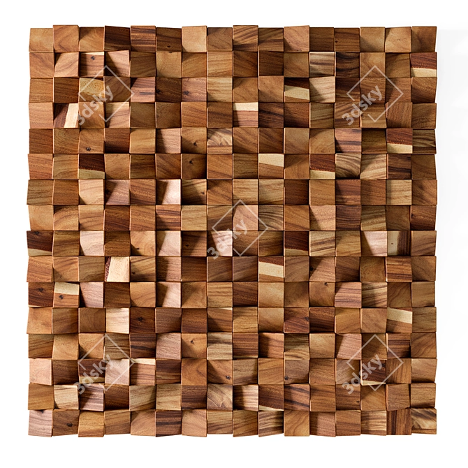 Chamcha Wood Block Wall Art 3D model image 1