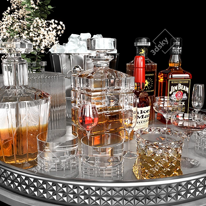 Luxury Whiskey Decanter Set No2 3D model image 2