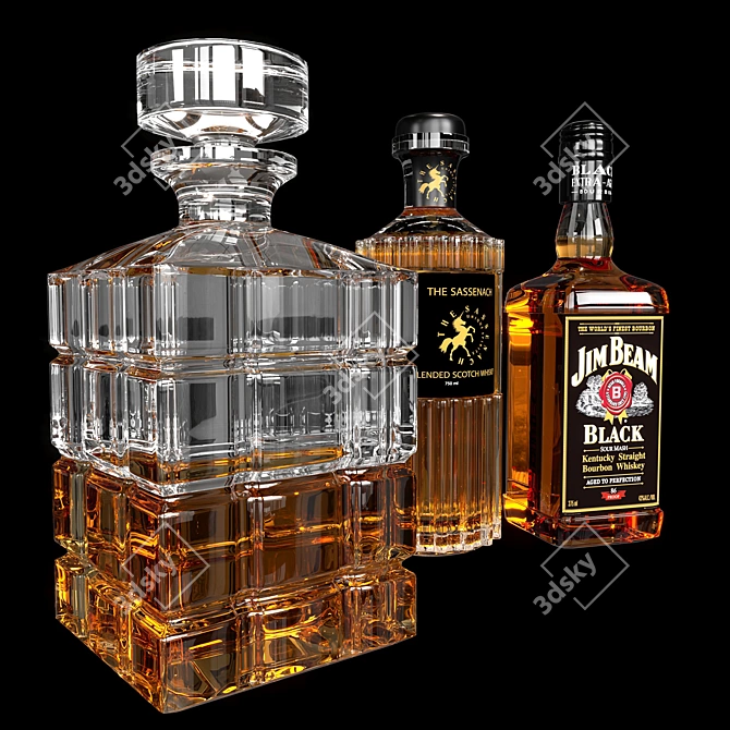 Luxury Whiskey Decanter Set No2 3D model image 4