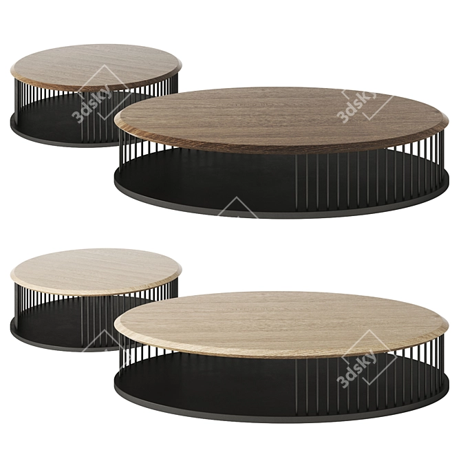 Wewood Memoria Wood Metal Table 3D model image 1