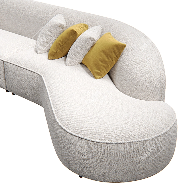 Cozy Teddy Sofa by Kaza 3D model image 3