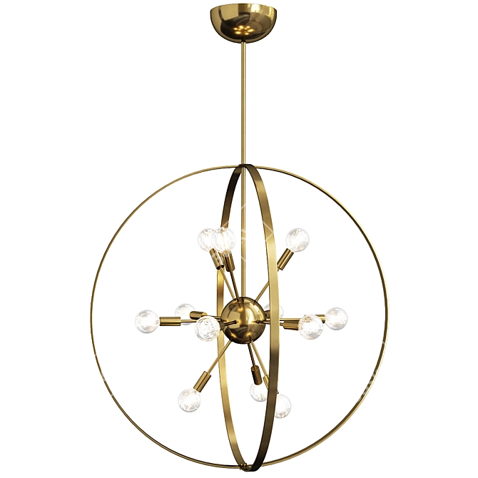 Elegant Marly 12-Light Chandelier 3D model image 1