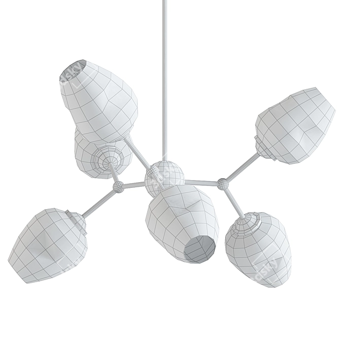  Modern Steel Loft Chandelier 3D model image 2