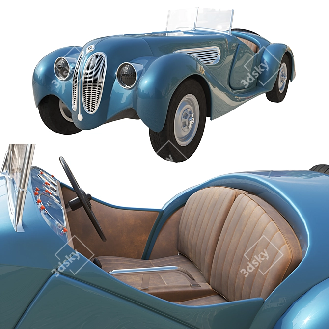 Retro BMW 328 Model 3D 3D model image 1