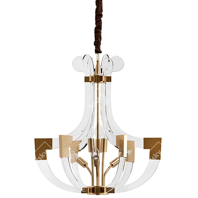 Sable Art Deco Chandelier Fixture 3D model image 1