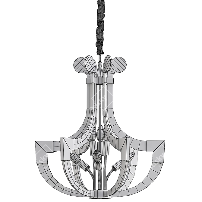 Sable Art Deco Chandelier Fixture 3D model image 2